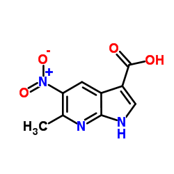6-甲基-5-硝基-7-氮杂吲哚-3-羧酸结构式