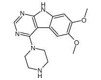 6,7-dimethoxy-4-piperazino-9H-pyrimido<4,5-b>indole Structure