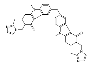 9-methyl-3-[(2-methylimidazol-1-yl)methyl]-6-[[9-methyl-6-[(2-methylimidazol-1-yl)methyl]-5-oxo-7,8-dihydro-6H-carbazol-3-yl]methyl]-2,3-dihydro-1H-carbazol-4-one Structure