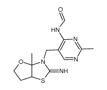 N-[5-(2-imino-3a-methyl-tetrahydro-furo[2,3-d]thiazol-3-ylmethyl)-2-methyl-pyrimidin-4-yl]-formamide Structure