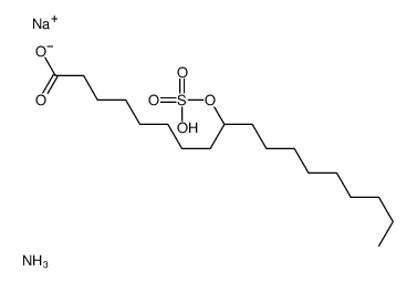 Octadecanoic acid, 9(or 10)-(sulfooxy)-, ammonium sodium salt structure