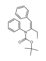 N-phenyl-N-{1-[1-phenylmeth-(Z)-ylidene]propyl}carbamic acid tert-butyl ester Structure