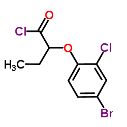 2-(4-Bromo-2-chlorophenoxy)butanoyl chloride结构式