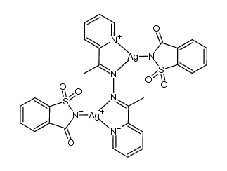 [Ag2(saccharinato)2(1,2-bis[1-(pyridin-2-yl)ethylidene]hydrazine)] Structure