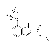 ethyl 7-(((trifluoromethyl)sulfonyl)oxy)-1H-indole-2-carboxylate Structure