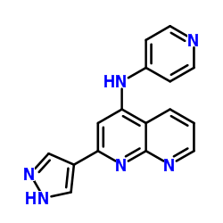 2-(1H-Pyrazol-4-yl)-N-(4-pyridinyl)-1,8-naphthyridin-4-amine Structure