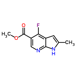 Methyl 4-fluoro-2-methyl-1H-pyrrolo[2,3-b]pyridine-5-carboxylate结构式