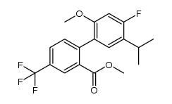 methyl 4'-fluoro-5'-isopropyl-2'-methoxy-4-(trifluoromethyl)-[1,1'-biphenyl]-2-carboxylate Structure