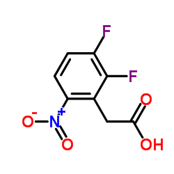2,3-二氟-6-硝基苯乙酸结构式