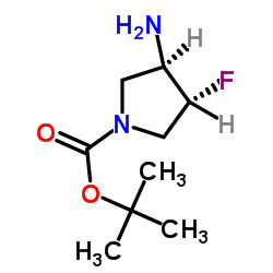 (3R, 4R)-3-氨基-4-氟吡咯烷-1-羧酸叔丁酯结构式