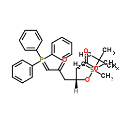 Methyl (3R)-3-(tert-butyldimethylsilyloxy)-5-oxo-6-triphenylphosphoranylidenehexanoate Structure