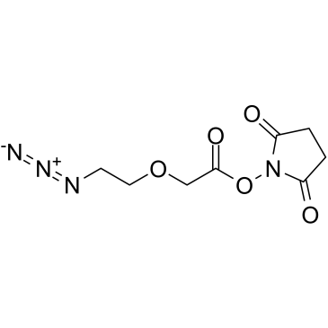 Azido-PEG1-CH2CO2-NHS structure