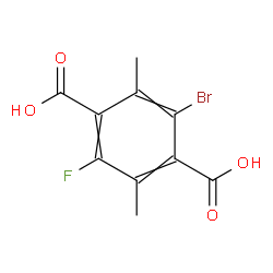2-溴-5-氟-3,6-二甲基对苯二甲酸结构式