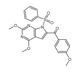 2,4-Dimethoxy-7-phenylsulfonylpyrrolo[2,3-d]pyrimidin-6-yl 4-methoxyphenyl ketone Structure
