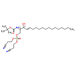 Bis(2-cyanoethyl)-1-(N-tert-butyloxycarbonyl)-D-erythro-D-sphingosine-1-phosphate structure