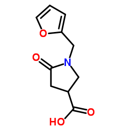 1-(2-呋喃甲基)-5-氧吡咯烷-3-羧酸结构式
