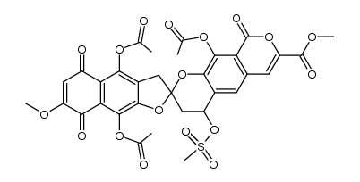 4',9',10-Tris-O-acetyl-4-O-(methylsulfonyl)-purpuromycin结构式