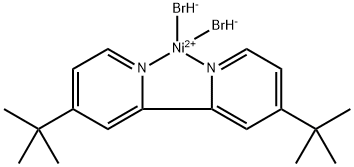 (SP-4-2)-[4,4'-双(1,1-二甲基乙基)-2,2'-联吡啶-κN1,κN1′]二溴化镍结构式