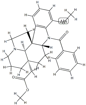 1-Benzoyl-17-methoxyaspidospermidin-21-oic acid methyl ester结构式