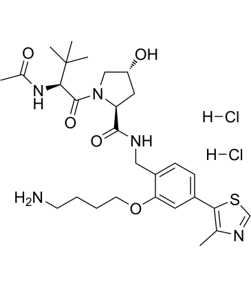 (S,R,S)-AHPC-phenol-C4-NH2 dihydrochloride结构式
