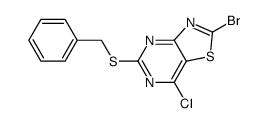 2-Bromo-7-chloro-5-[(phenylmethyl)thio]-thiazolo[4,5-d]pyrimidine Structure