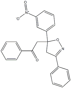 α-[5-(m-Nitrophenyl)-3-phenyl-2-isoxazolin-5-yl]acetophenone Structure