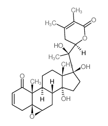 Ergosta-2,24-dien-26-oic acid, 5,6-epoxy-14,17,20,22-tetrahydroxy-1-oxo-, .γ.-lactone, (5.β.,6.β.,17.α.,22R)结构式