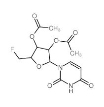 [4-acetyloxy-2-(2,4-dioxopyrimidin-1-yl)-5-(fluoromethyl)oxolan-3-yl] acetate结构式