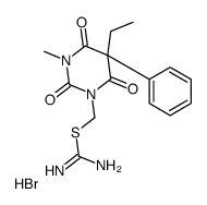 (5-ethyl-3-methyl-2,4,6-trioxo-5-phenyl-1,3-diazinan-1-yl)methyl carbamimidothioate,hydrobromide结构式