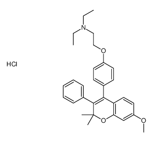 N,N-diethyl-2-[4-(7-methoxy-2,2-dimethyl-3-phenylchromen-4-yl)phenoxy]ethanamine,hydrochloride Structure