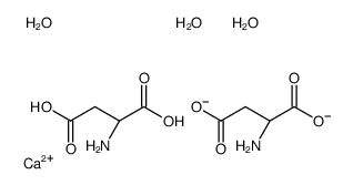 calcium,(2S)-2-aminobutanedioate,hydron,trihydrate Structure