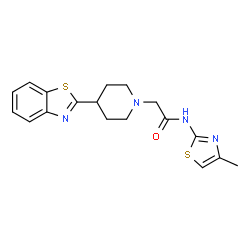 1-Piperidineacetamide,4-(2-benzothiazolyl)-N-(4-methyl-2-thiazolyl)-(9CI) Structure