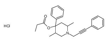[2,5-dimethyl-4-phenyl-1-(3-phenylprop-2-ynyl)piperidin-4-yl] propanoate,hydrochloride结构式