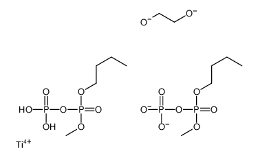 dihydrogen bis[P-butyl P-methyl diphosphato(2-)-O'',O''''][ethane-1,2-diolato(2-)-O,O']titanate(2-) Structure
