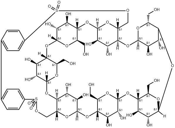 联苯-4,4'-二磺酰基-A,D-封端-β-环糊精结构式