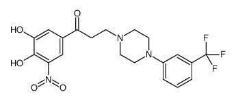 1-(3,4-dihydroxy-5-nitrophenyl)-3-[4-[3-(trifluoromethyl)phenyl]piperazin-1-yl]propan-1-one结构式