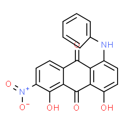 5-Anilino-1,8-dihydroxy-2-nitroanthraquinone结构式