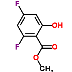 2,4-二氟-6-羟基苯甲酸甲酯结构式