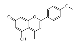 5-Hydroxy-2-(4-methoxyphenyl)-4-methyl-7H-1-benzopyran-7-one结构式
