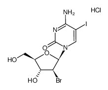 1-(2-bromo-2-deoxy-β-D-arabinofuranosyl)-5-iodocytosine hydrochloride Structure
