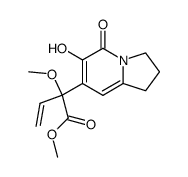 2-(6-hydroxy-5-oxo-1,2,3,5-tetrahydro-indolizin-7-yl)-2-methoxybut-3-enoic acid methyl ester结构式