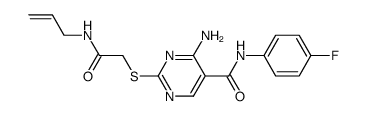 2-Allylcarbamoylmethylsulfanyl-4-aminopyrimidine-5-carboxylic acid (4-fluorophenyl)amide Structure