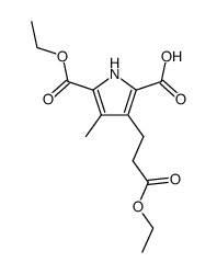 2-carboxy-5-(ethoxycarbonyl)-4-methyl-1H-pyrrole-3-propionic acid ethyl ester结构式