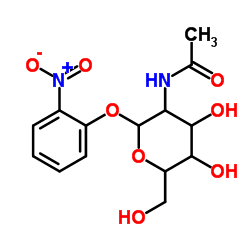 4-硝基苯-N-乙酰基-Alpha-D-氨基葡糖苷结构式