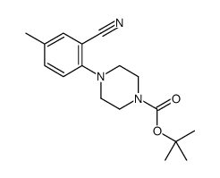 4-(2-氰基-4-甲基苯基)哌嗪-1-羧酸叔丁酯结构式