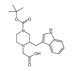 2-[2-(1H-indol-3-ylmethyl)-4-[(2-methylpropan-2-yl)oxycarbonyl]piperazin-1-yl]acetic acid Structure