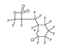 3-(6-chloro-1,1,2,2,3,3,4,4,5,5,6,6-dodecafluorohexyl)-3,4,4-trifluorooxathietane 2,2-dioxide Structure