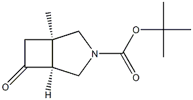 顺式-1-甲基-6-氧代-3-氮杂-双环[3.2.0]庚烷-3-甲酸叔丁酯结构式