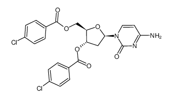 3',5'-O-bis(4-chlorobenzoyl)-2'-deoxy-β-D-cytidine结构式