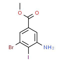 3-氨基-5-溴-4-碘苯甲酸甲酯结构式